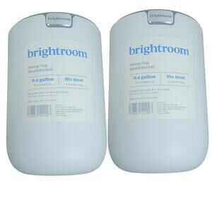 Brightroom Small Plastic Desktop Wastebasket – White – 2‑Pack – 0.4 Gallon Each